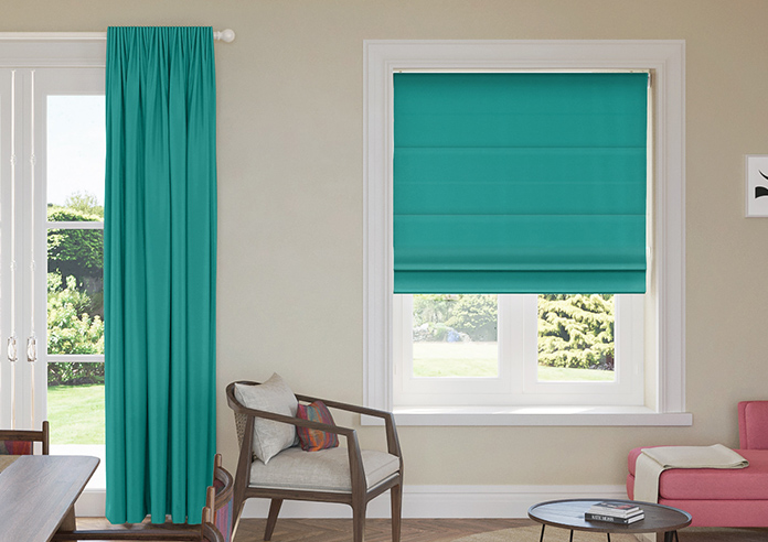 Kyoto Faux Silk, Orient - Motorised Roman Blind - Image 3